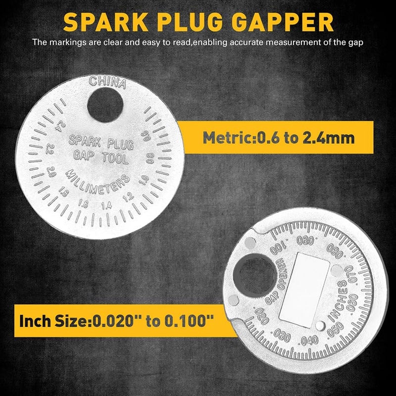 ELEAD 6-Piece 3/8" Drive Spark Plug Socket Set with Spark Plug Gapper, SAE & Metric, 5/8", 3/4", 13/16", 14mm, 18mm, CR-V Sockets with Rubber Holding Rings - Image 4